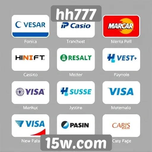 Variedade de métodos de pagamento no hh777